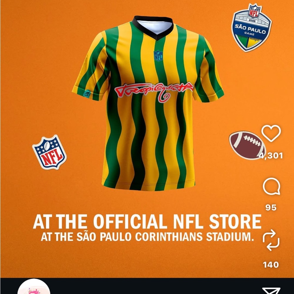 ISO-NFL Green and Gold Striped Jersey- KAROL G